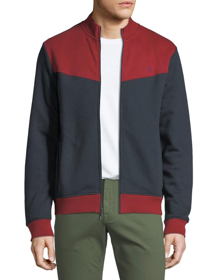 Men's Colorblock Heavyweight Fleece Zip-front Jacket