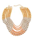 Tri-tone Multi-row Beaded Necklace