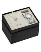 Ladies Crystal Watch, Necklace & Earrings Box