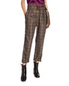 Belted Plaid-wool Straight