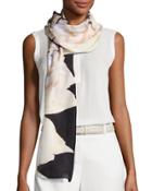 Satin Crystal-floral Oblong