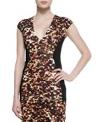 Tortoise-print Contrast-side Top, Brown
