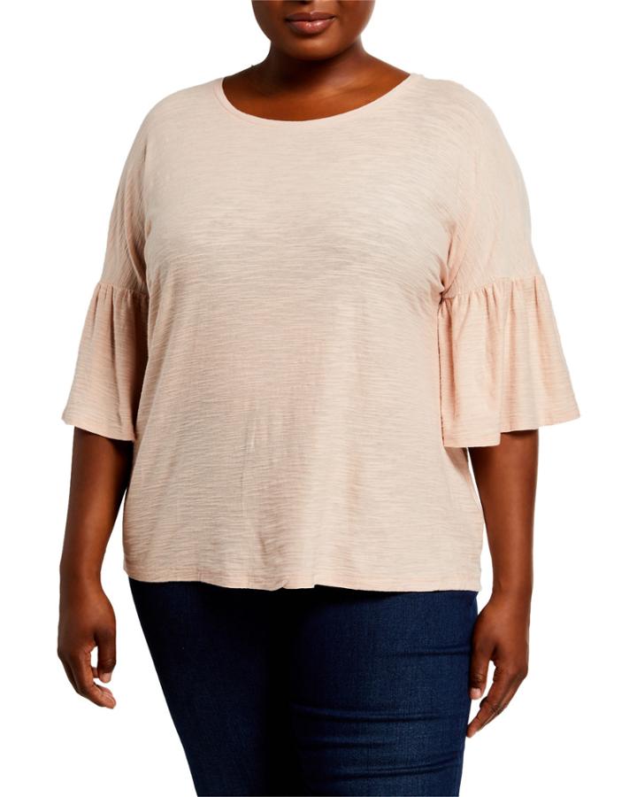Plus Size Bell-sleeve Top