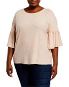 Plus Size Bell-sleeve Top