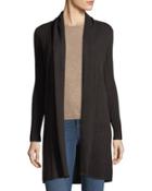 Cashmere Ribbed Open-front Cardigan