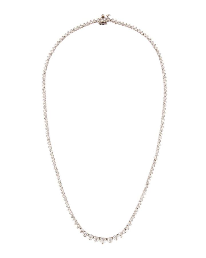 18k White Gold Graduated Diamond Necklace,
