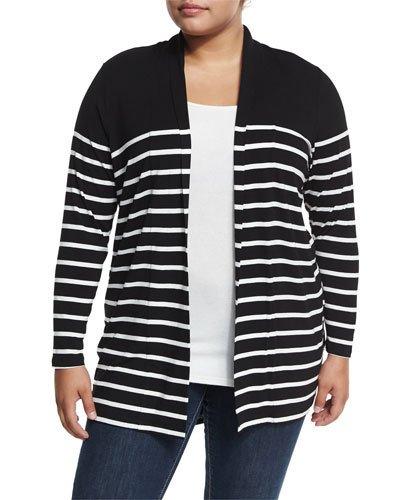 Clipper Stripe Open-front Cardigan,