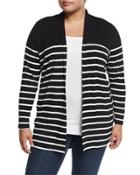 Clipper Stripe Open-front Cardigan,