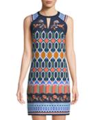 Geometric-canvas High-neck