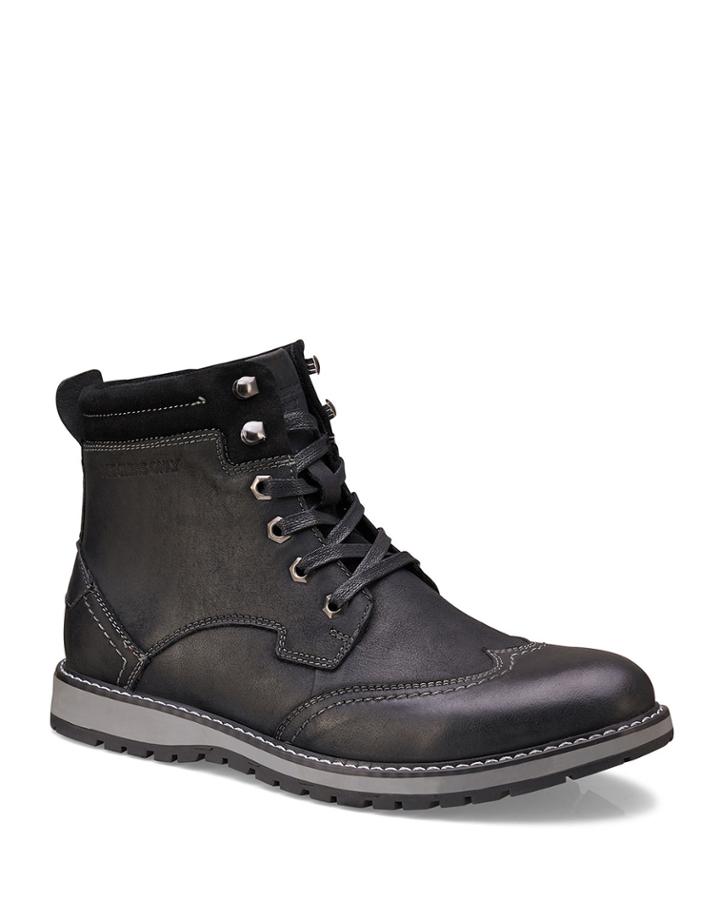 Men's Rugged Leather Wing-tip Boots