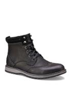 Men's Rugged Leather Wing-tip Boots