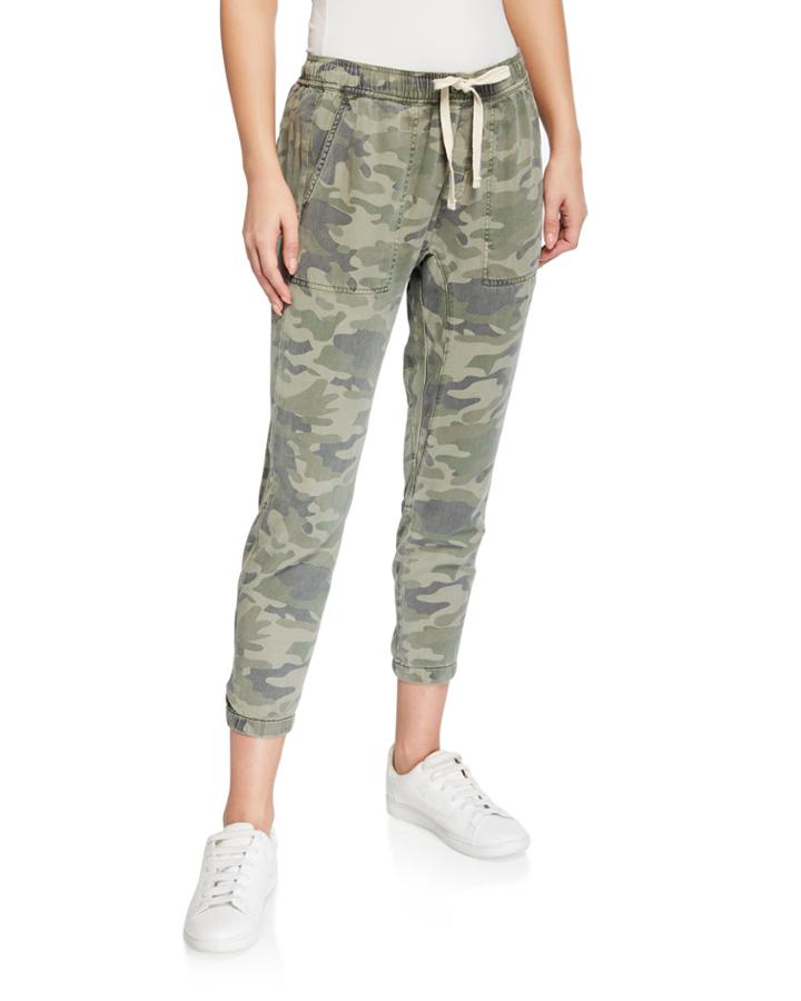 Lace Up Camo Cropped Pants