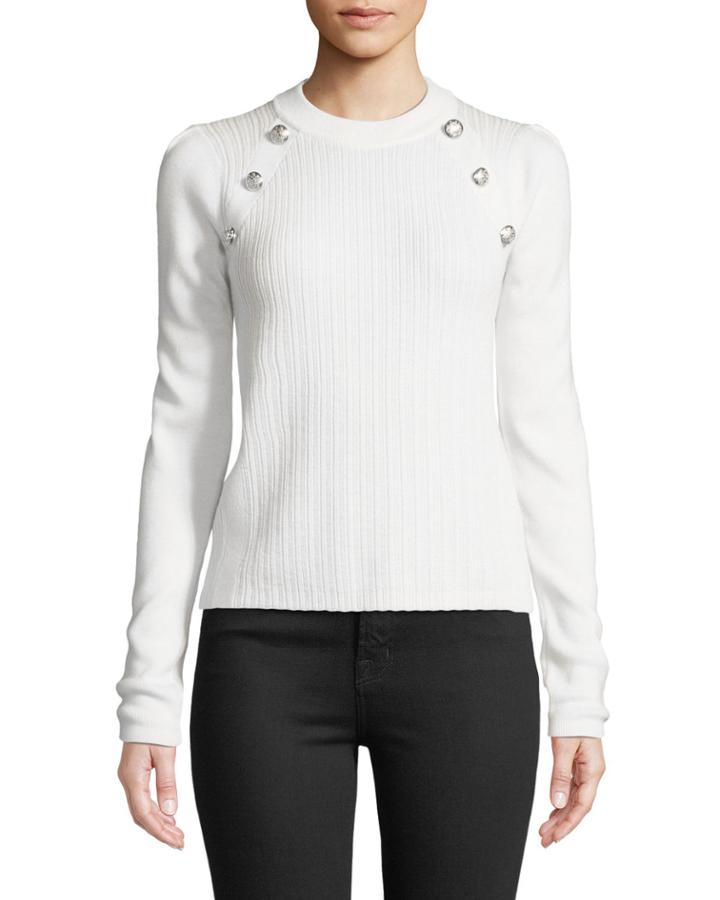 Simi Wool Button-shoulder Raglan