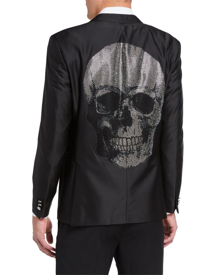 Men's Sparkle Skull-back Blazer