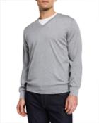 Men's V-neck Cotton Pullover