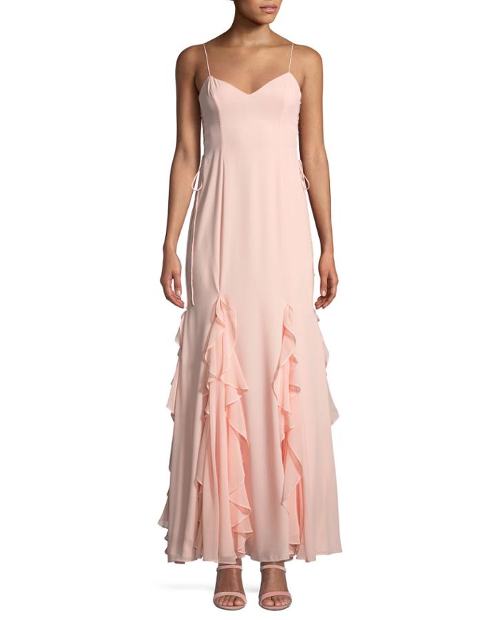 The Lara Ruffle Spaghetti-strap Gown