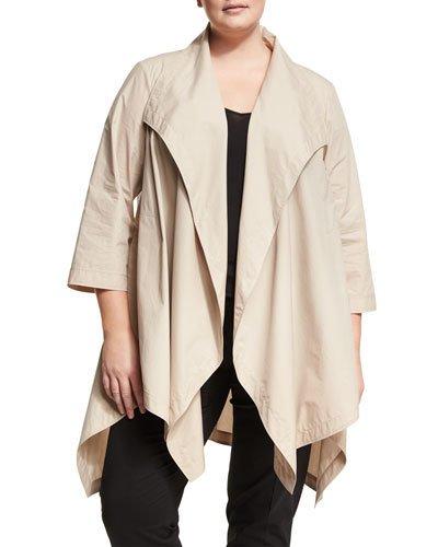 Anja Draped Long-sleeve Topper Jacket,