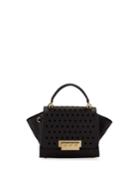 Eartha Floral-perforated Leather Crossbody Bag, Black
