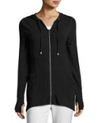 Slim Hooded Zip Sweatshirt, Black