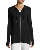 Slim Hooded Zip Sweatshirt, Black