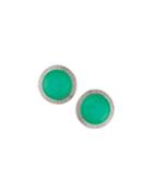 Stella Stud Earrings In Chrysoprase Doublet With Diamonds