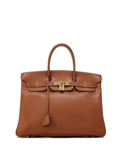 Vintage Candy Birkin Epsom Leather Satchel Bag, Brown