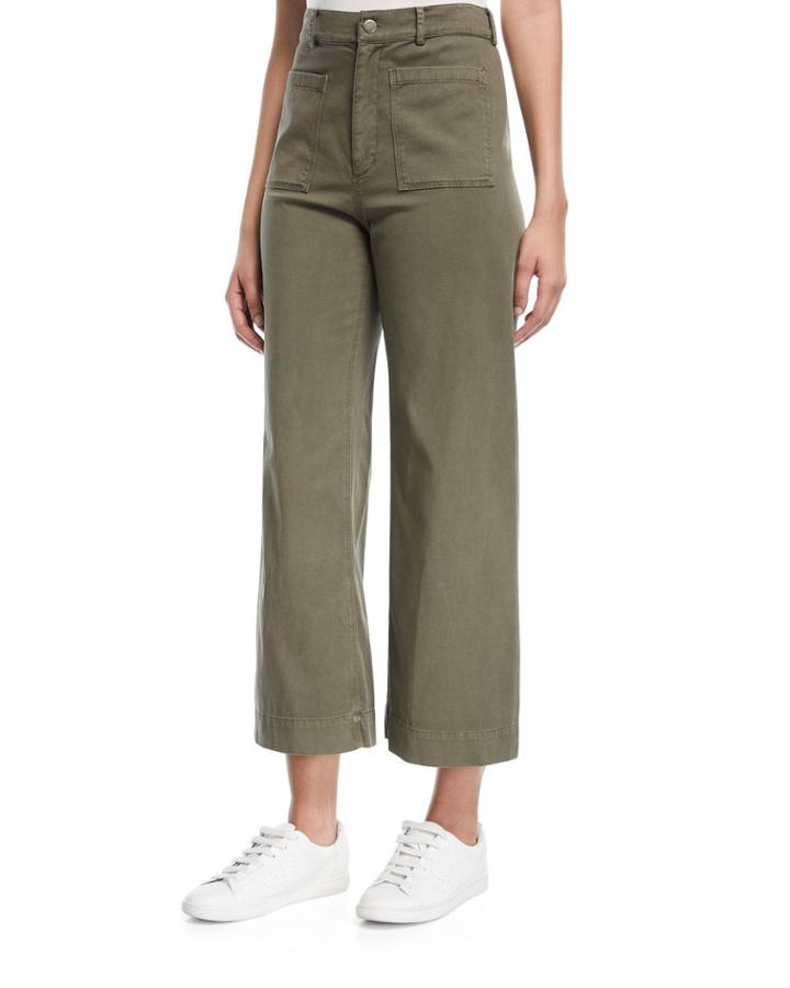 Finley High-waist Wide-leg Cropped Pants