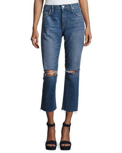 Hailey Straight-fit Cropped Jeans, Blue