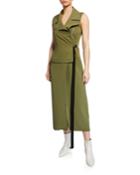 Moto Wrap Asymmetric-zip Dress