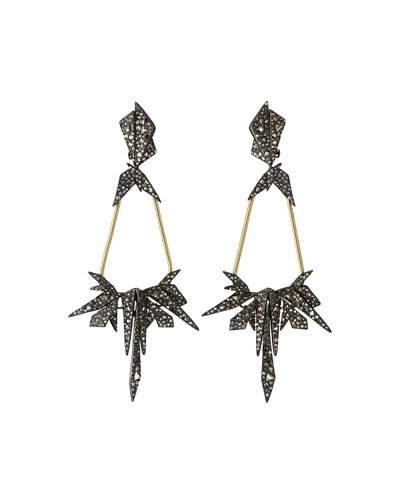 Two-tone Crystal-encrusted Dangle Earrings