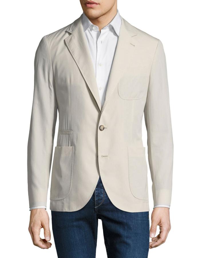 Hopsack Blazer Two-button Jacket