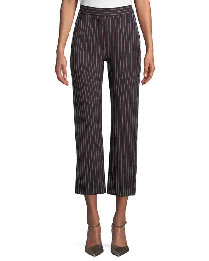 Striped Straight-leg Trousers
