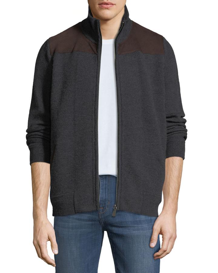 Men's Milano Suede Shoulder Cardigan