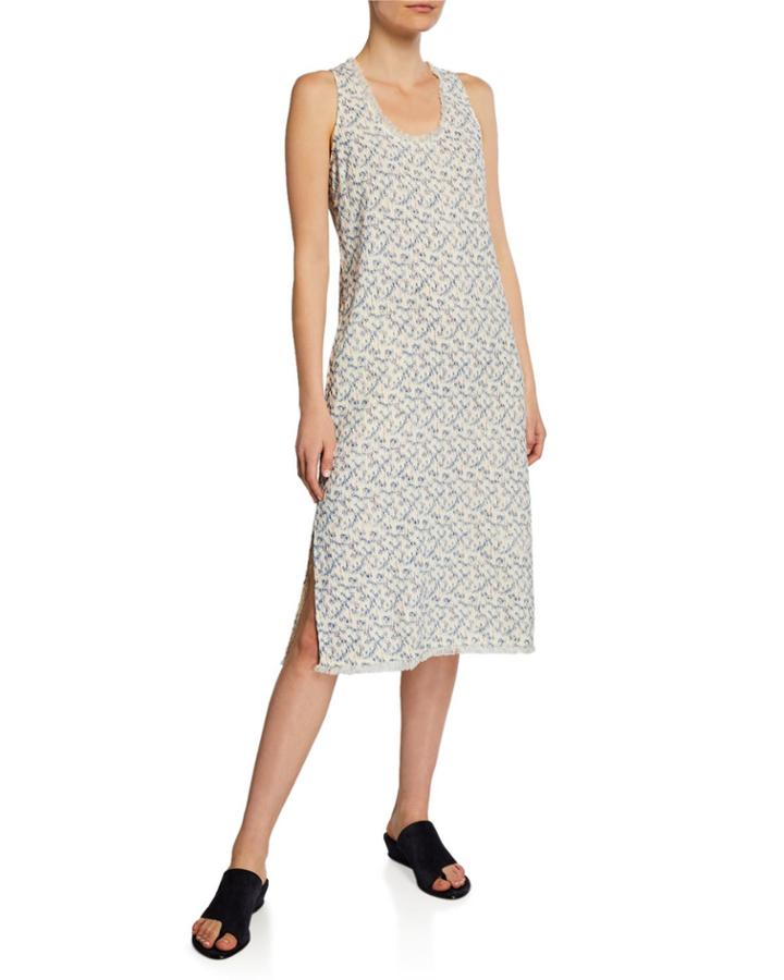 Ikat Woven Cotton Fringe Dress