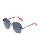 Oversized Semi-rimless Acetate/metal