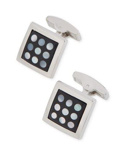 Dotted Mother-of-pearl & Enamel Square Cuff