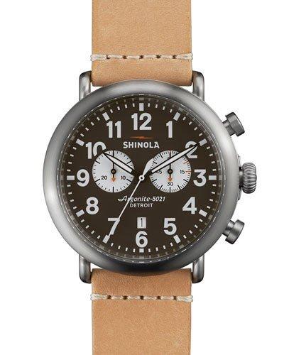 47mm Runwell Chronograph Watch, Brown