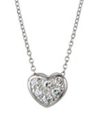 14k White Gold Brilliant Diamond Heart Necklace