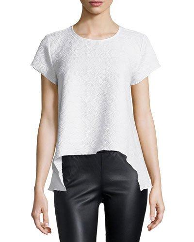 Juni Arched-hem Blouse, White