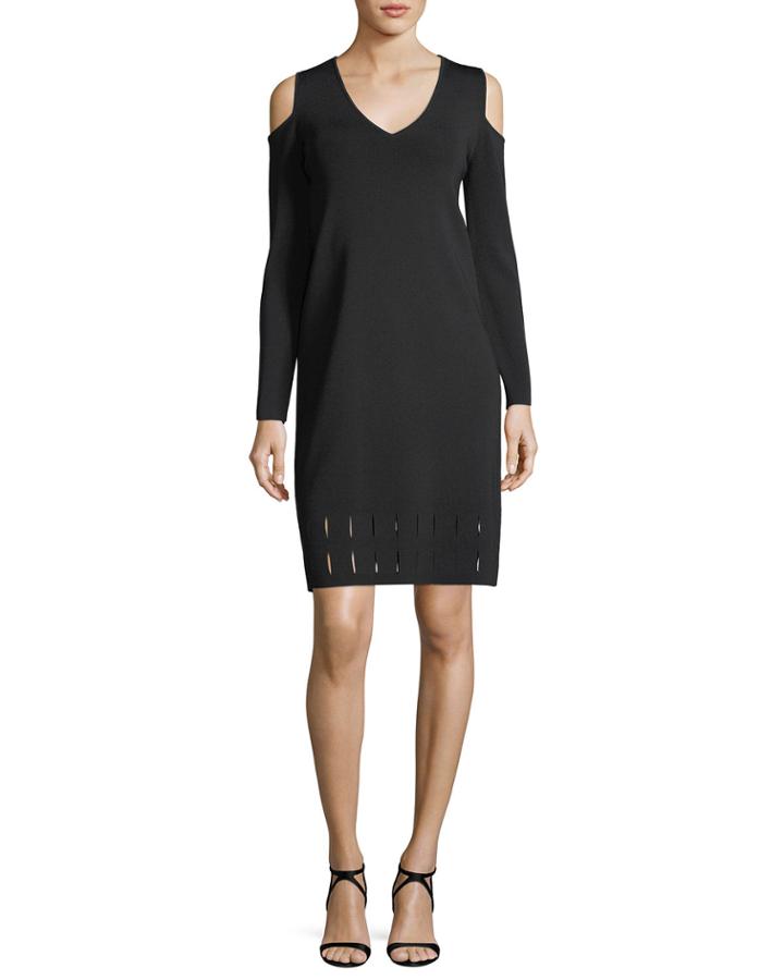 Peeking Out Cold-shoulder Knit Dress