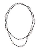 Gray Tahitian Pearl & Spinel Rope Necklace,