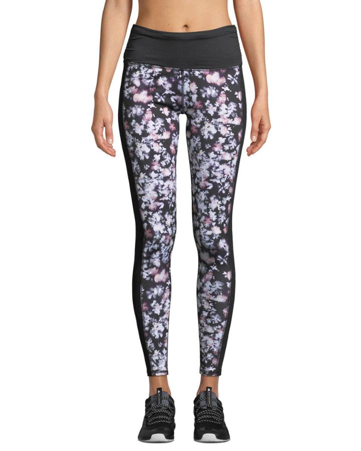 Floral-print High-waist Yoga Pants