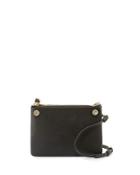 Lilli Leather Double Pouch Crossbody Bag, Black