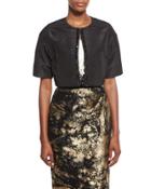 Crystal-embellished Silk Faille Bolero