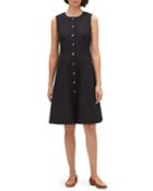 Fahey Sleeveless Button-front Fundamental Bi-stretch Dress