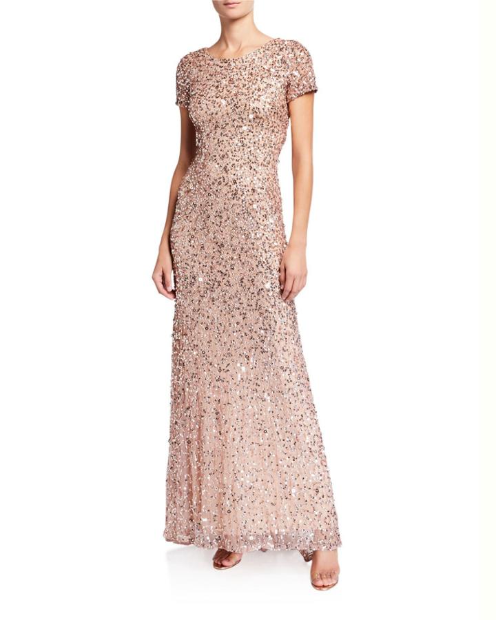Sequin Scoop-back Gown