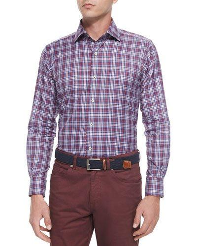 Melange Plaid Long-sleeve Sport
