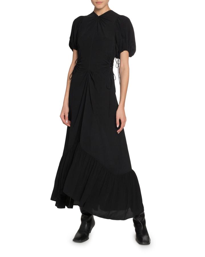 Drawstring Side-cutouts Dress
