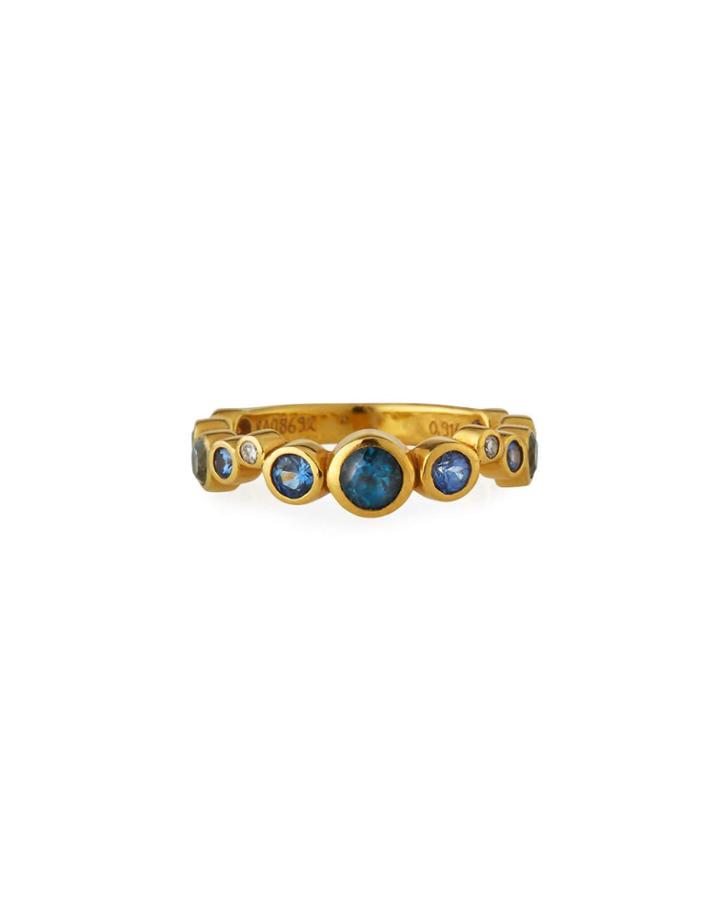 22k Multi-pointelle Ring W/ Mixed Stones,