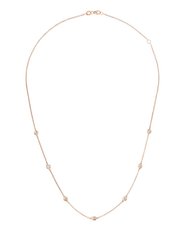 14k Rose Gold Diamond By-the-yard Necklace